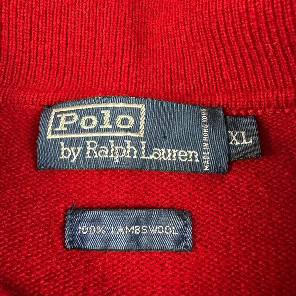 Vintage Polo Ralph Lauren Sweater‎ Mens XL Red Lambs Wool Knit Hong Kong